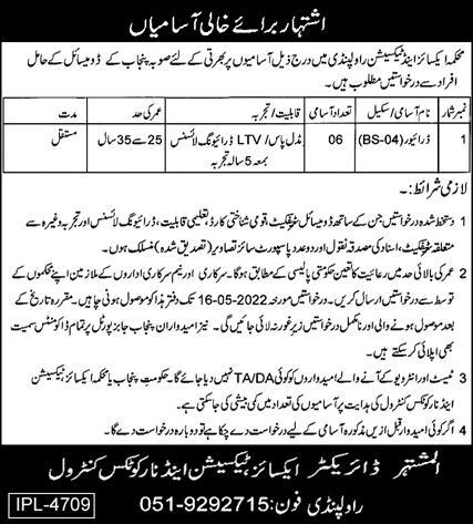 Excise and Taxation Jobs