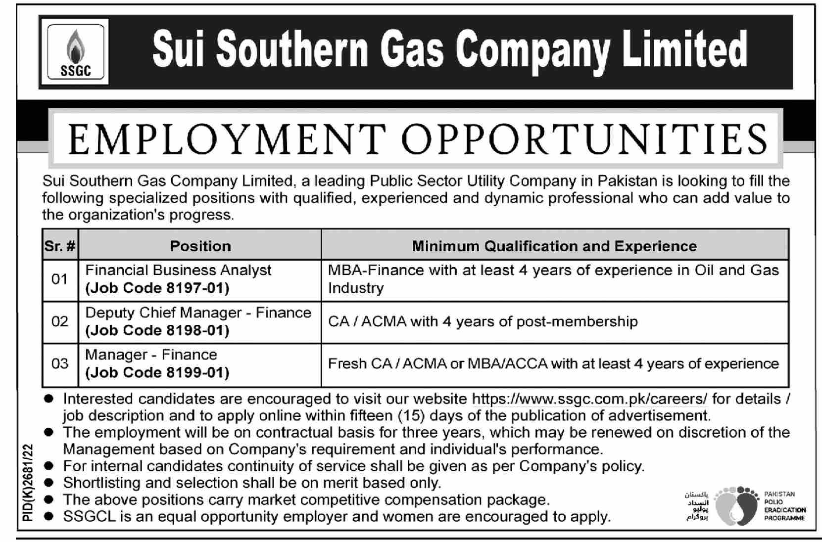 Sui Southern Gas Company SSGC Jobs March 2023